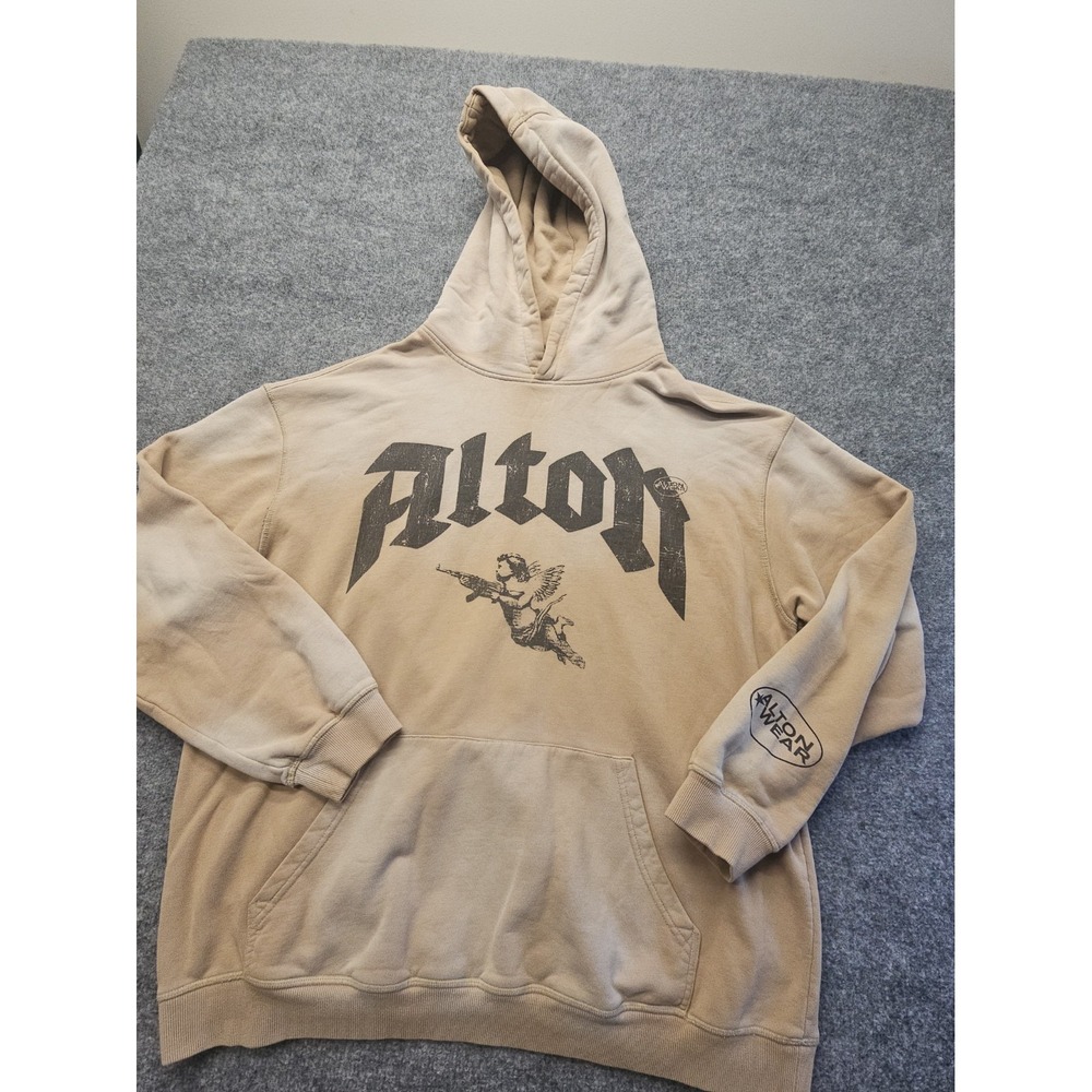 Alton Wear Mens Hoodie Size Large  "Angel With Gun"
